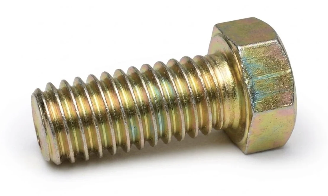 Hex Head Cap Screw, 3/8-24 x 1.00, Zinc Yellow, Grade 8 Fasteners