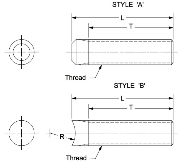 Stud-20L-3.625 dimension drawing 1