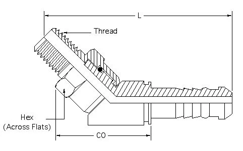 HSM-PT-SW-N45-06-06 dimension drawing 1